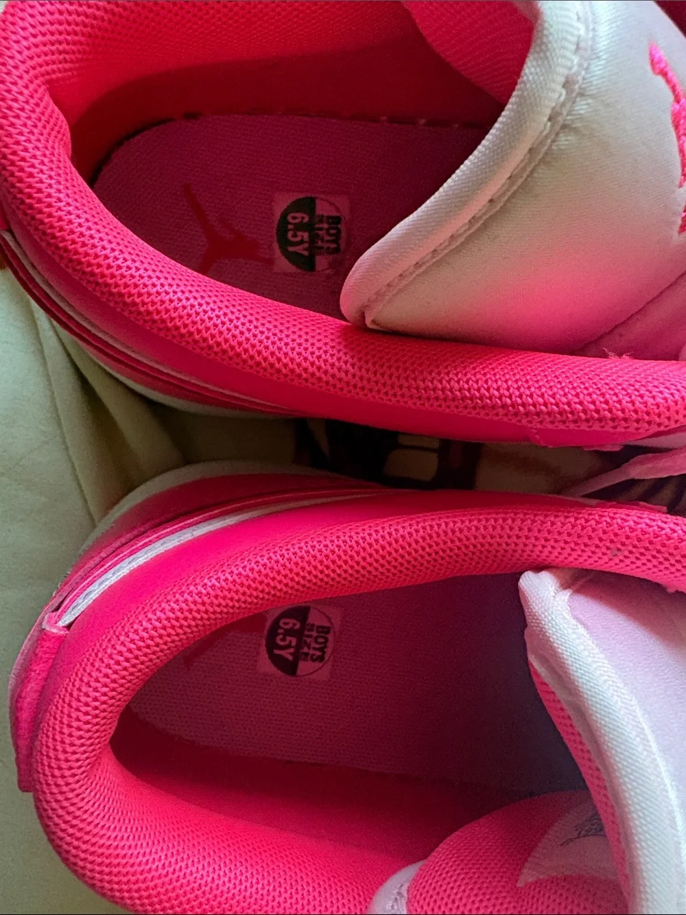 Jordan Kids Hot Pink and Light Pink Low-Top Sneakers